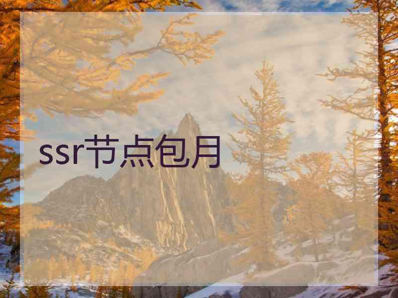 ssr节点包月